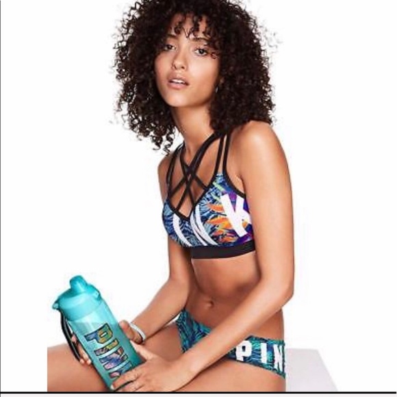 VS Pink Ultimate Push Up Sports Bra Tropical Print - Picture 2 of 6